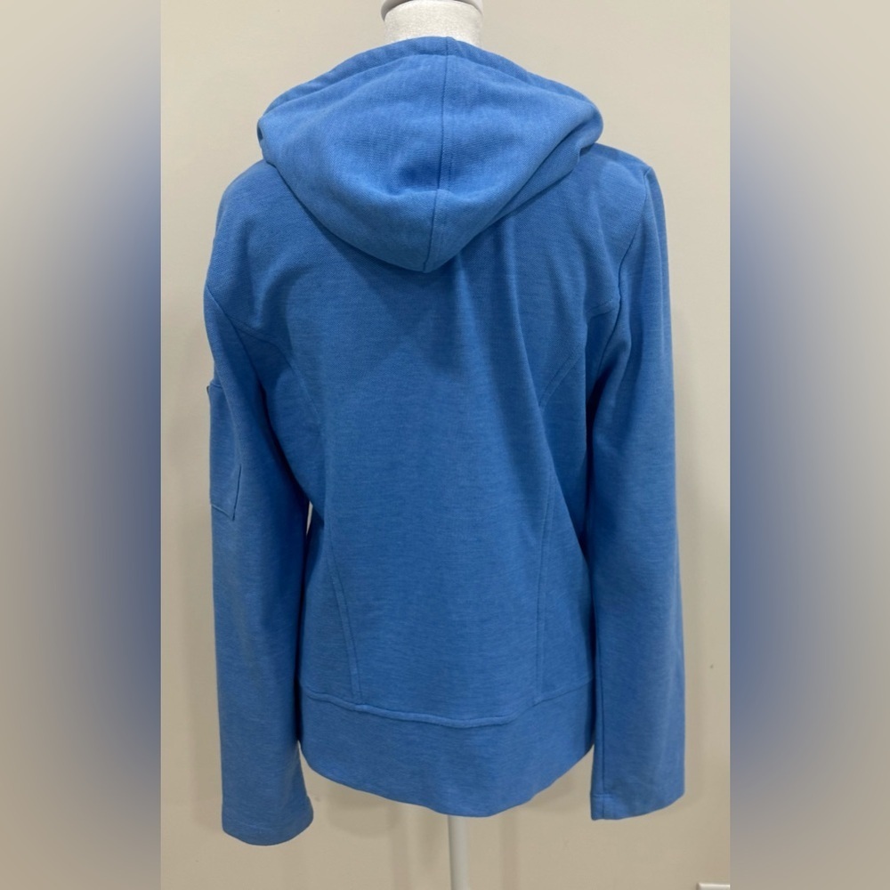 Lauren Ralph Lauren Hoodie Women's Blue Full Zip  Monogram Drawstring Size L - Picture 3 of 7